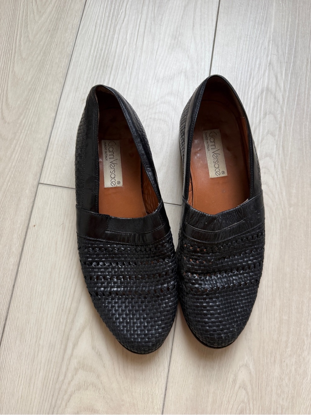 VINTAGE WOVEN VERSACE LOAFERS